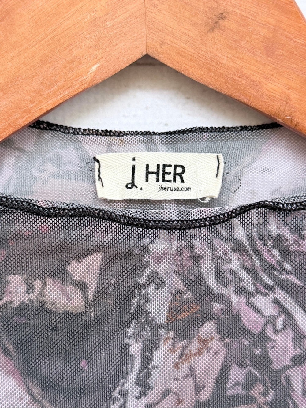 J.Her Realtree Camo Sheer Mesh Mock Neck Long Sleeve Top Blouse - Small - Picture 4 of 7
